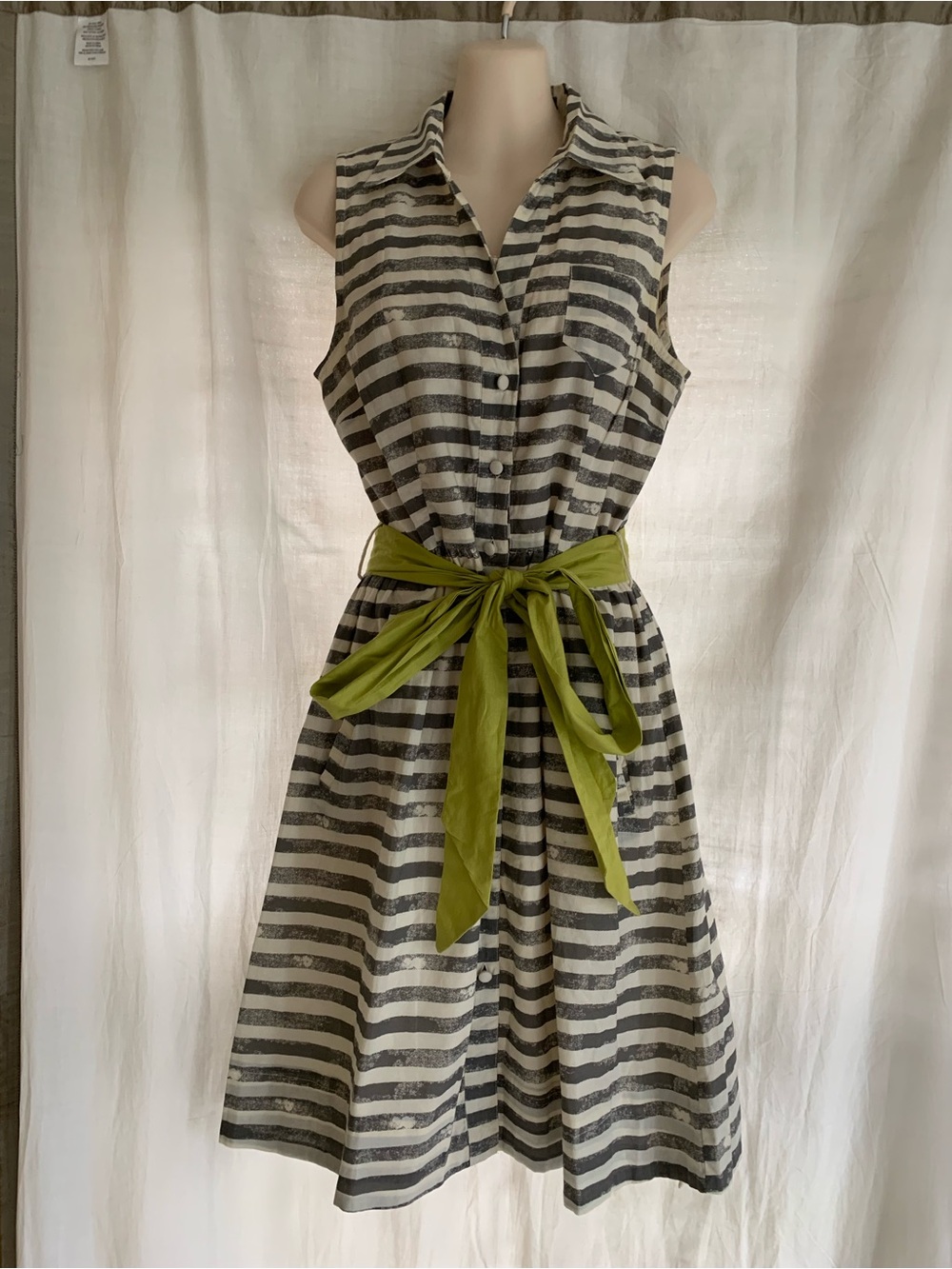 Porridge Anthropologie Striped Button-Down Sleeveless Shirtdress- Size 4 -NWOT